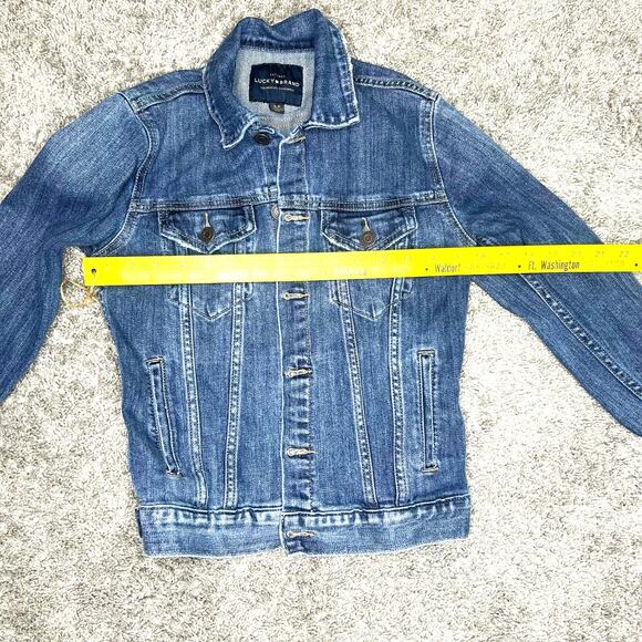 Lucky Women's Jean Jacket Size S/P Distressed - Picture 4 of 7
